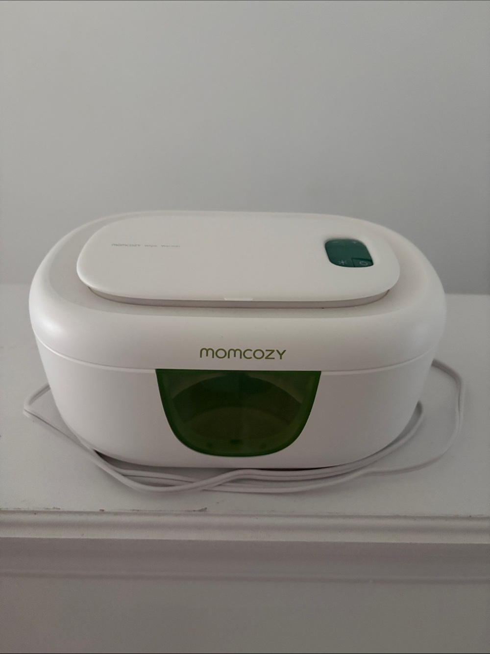 momcozy White and Green Baby Wipes Warmer